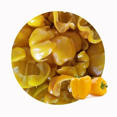 Tiras de pimentão amarelo congelado